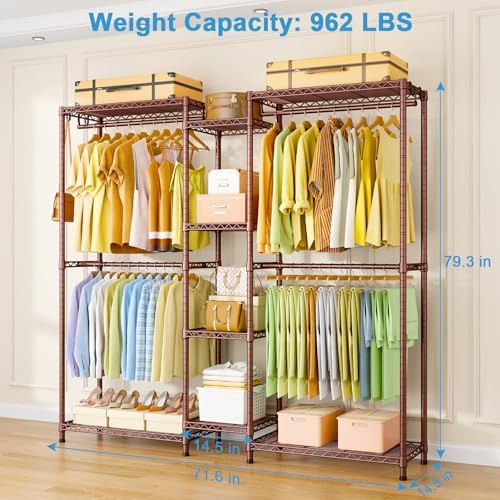 Ulif E4 Clothes Rack, Heavy-Duty Garment Rack Can Be L-Shaped Closet System - Image 3