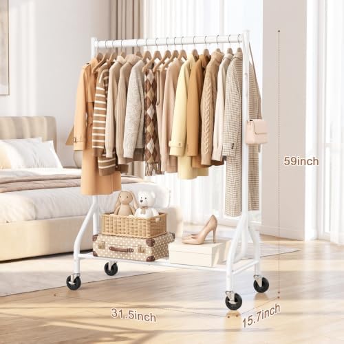 EAGMAK Heavy Duty Clothes Rack Load 268 LBS, 31.5 inch Hanging Rod, White - Image 3