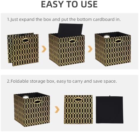 Posprica 11x11x11 Foldable Fabric Storage Cube Organizer Bins Cubby Baskets - Image 5