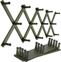 SKOLOO Hat Rack for Wall with 14 Hooks, Pack of 2, Solid Wooden, Modern, Expandable Coat Rack Wall Mount for Coats, Hats, Bags, Baseball Caps, Dark Walnut Color by SKOLOO