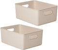 Superio Eco-Friendly Decorative Plastic Basket Open Home Storage Bins Organizer Baskets, Large (2 Pack) Container Boxes for Organizing Closet Storage Bins for Shelves Drawer Shelf 15 Liter by Superio
