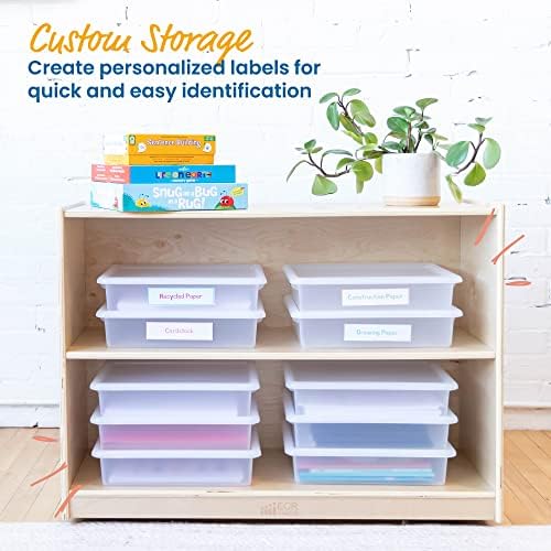 ECR4Kids Letter Size Tray Organizer with Lid, Small, 10-Piece, Clear - Image 4