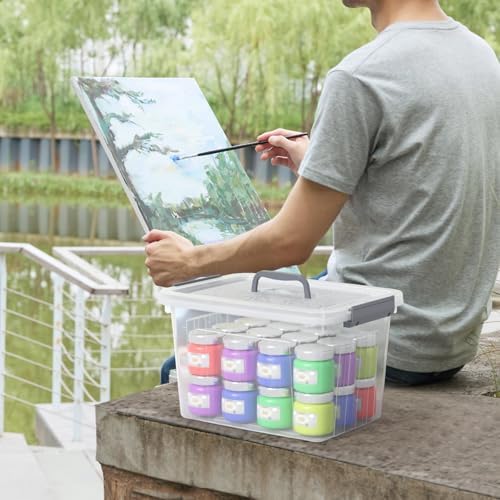 12 Quart Stackable Clear Plastic Latch Storage Bin with Lid, 6-Pack - Image 5