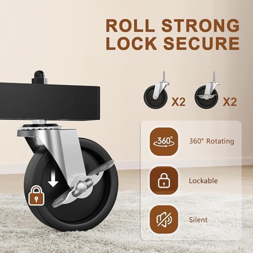 Hoctieon Z Clothes Rack with Cover, Metal Heavy Duty Clothing Rack, Rolling Garment Rack with Wheels, with Dustproof Cover Waterproof Protector, with 2 Durable Zippers, for Hanging Clothes, Chrome - Image 4