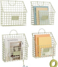 4 Packs Hanging Wall File Organizer with Hooks, Magazine Rack ,Mail Basket by Yuzehuaza