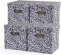 ANMINY Leopard Cheetah Print Storage Cubes Bins with Lids, 11Inch 4PCS by ANMINY