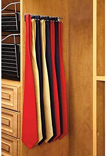 Rev-A-Shelf TRC-14CR 14-Inch Side Mount Extending Closet Tie and Belt Hanger Organization Storage Rack Holder for Up to 25 Ties, Chrome (2 Pack) - Image 5