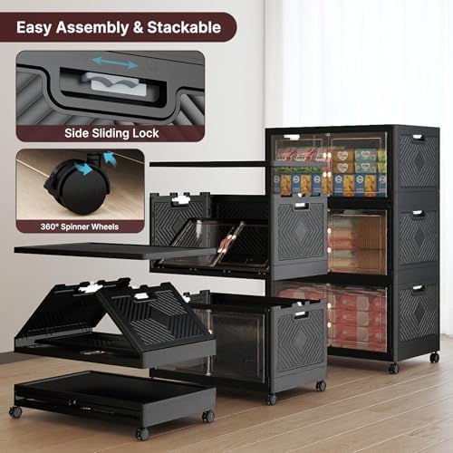 UAMFURI Stackable Storage Bins with Lids, 360QT Lockable Storage Cabinet - Image 4