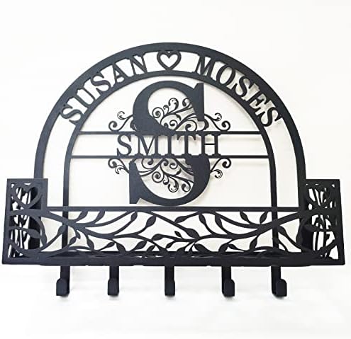 Mail Organizer Wall Mount (Iron, Rustic, 10lbs Capacity) - Decorative Storage Hook for Entryway, Kitchen, Office by efcustomgifts