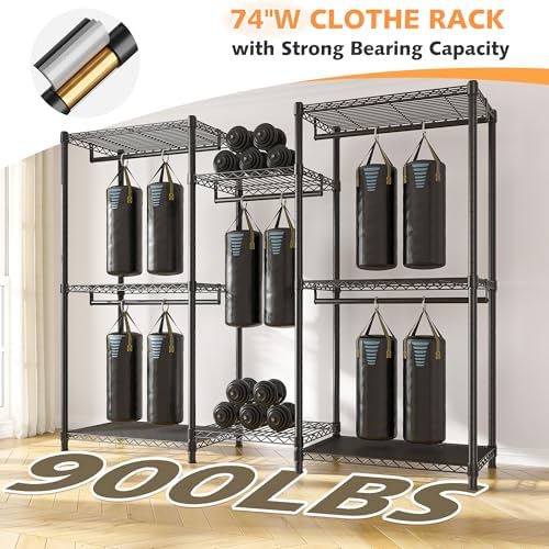 Raybee Clothes Rack with Cover, Portable Closets for Hanging Clothes 900LBS - Image 6