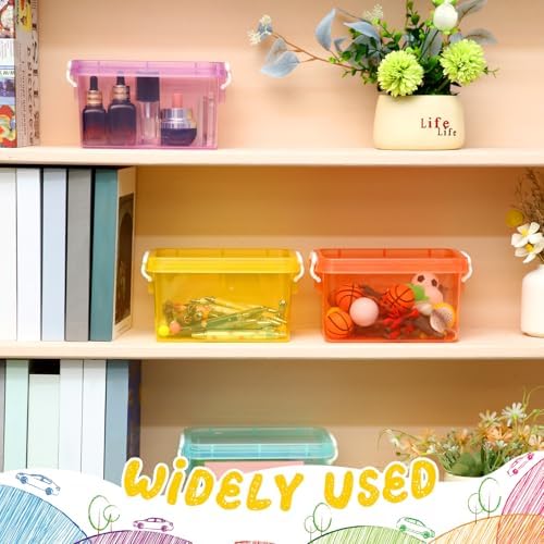 Wenqik 6 Pack Colorful Plastic Storage Bins with Lids, Colorful - Image 5