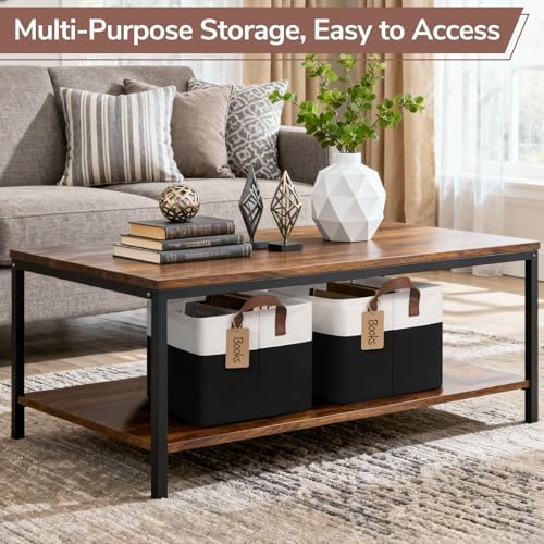 CHICVITA 4 Pack Large Fabric Storage Baskets for Shelves, 30L Black & White - Image 4