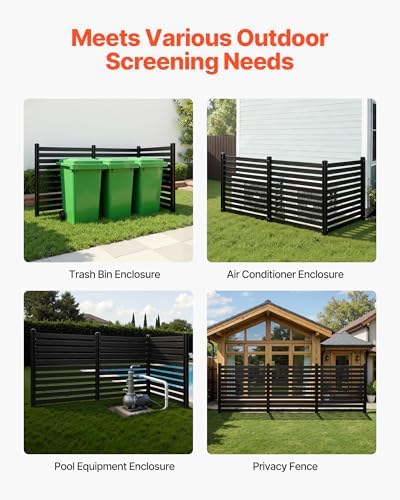 VEVOR Outdoor Privacy Screen 50" W x 48" H 3 Panels Air Conditioner Fence - Image 6