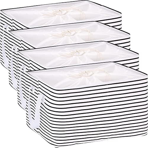 Hinwo 102L XXL Canvas Storage Bin with Lid and Handles, 4-Pack by Hinwo
