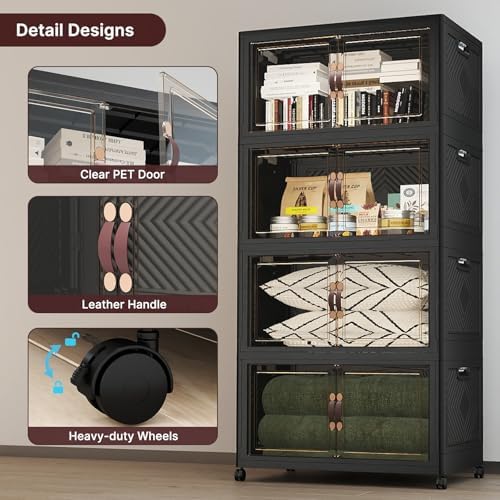UAMFURI Stackable Storage Bins with Lids, 1440QT Lockable Storage Cabinet - Image 2