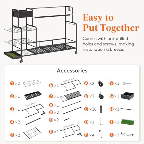 Lifewit Golf Bag Organizer with Wheels and Shoe Rack - Image 6