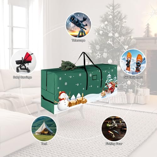 Christmas Tree Storage Bag - Fits Up 9 Ft Tall Artificial Trees, Durable 600D Oxford Green - Image 6