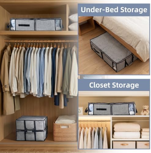 TAILI Under Bed Vacuum Storage Bags for Comforters,41x17.7x6",Retro Grey - Image 7