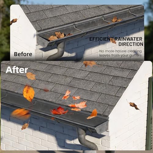 60 ft Gutter Guard (20 Pack) - 6 Inch Black Coated Steel Micro Mesh - Fits 4 or 5 or 6 Inch K Style Gutters - Snap In Leaf Guard Protection - Easy DIY Rain Gutter Screens Covers for Leaves - Image 4