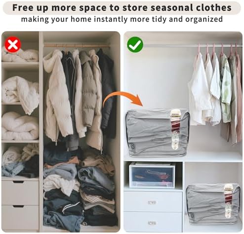 Vacuum Storage Bags for Home, Large Reusable Compression Bags - Image 3