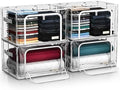 Sorbus Clear Foldable Storage Bins with Metal Frame (Medium, 4 Pack) by Sorbus