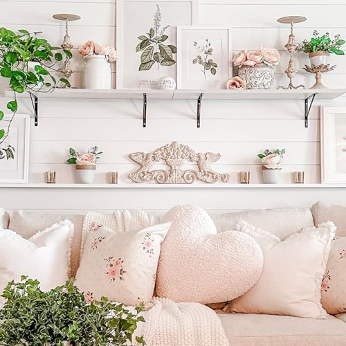 Kaboon 27 inch Long 10 inch Deep Floating Shelves for Wall Set of 2, Large Open Shelves Wall Mounted, Space Saving Home and Commercial Use, White Rock - Image 3