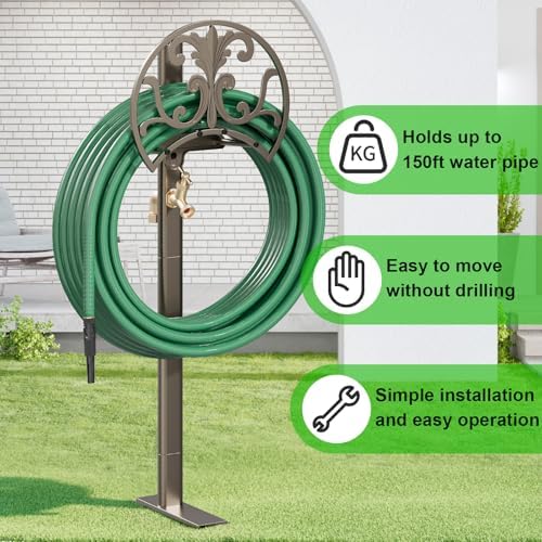 GOFORWILD Hose Stand with Brass Faucet, Holds 150 ft 5/8-in Hose - Image 6