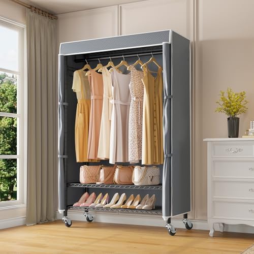 VIPEK Dustproof Zippered Polyester Fabric Cover, Sturdy, Wrinkle Resistance, Breathability Keep Garments Dry, Only Fit to VIPEK V1/R3/R3L Clothing Rack, 36.6"x17.3"x68.9", Gray - Image 2