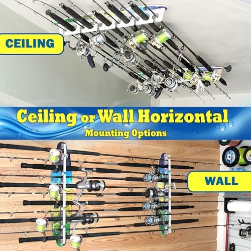 Rush Creek Creations Reel Salty Waterproof Offshore/Inshore Fishing Rod Holder for 11 Saltwater Poles + Gear & Accessories Perfect for Garage & Wall Storage - Image 5