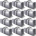VELVETSURE 12 Pack Heavy Duty Extra Large Moving Bags W/Backpack Straps - Strong Handles & Zippers, Storage Totes For Space Saving, Fold Flat, Alternative to Moving Box and Storage Bin, Silver by VELVETSURE
