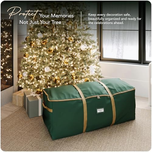 Covermates Keepsakes Christmas Tree Cinch Bag – Durable Polyester Tree Storage with Reinforced Handles & Built-In Cinch Straps – Trees, Lights & Holiday Décor, Green - Image 2