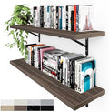 Kaboon 36 inch Long 10 inch Deep Floating Shelves for Wall Set of 2, Large Open Shelves Wall Mounted, Space Saving Home and Commercial Use, Eucalyptus by Kaboon