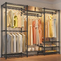 VIPEK V5L Garment Rack Heavy Duty with Dimmable LED Light, 3000K Warm White, Portable Closet Wardrobe Freestanding, Metal, for Hanging Clothes, Max Load 890lbs, Black by VIPEK