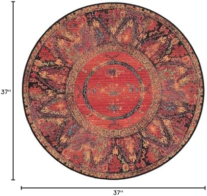 Unique Loom Outdoor Tribal Collection Area Rug - Quepos (3' 1" Round Multi/Black) - Image 2
