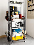 SOYEEZE Fishing Rod Holders for Garage,Fishing Gear Holder for Fishing Rod Tackle Box Storage，Fishing Pole Holders for 12 Rods with Hooks and Pegboard,Fishing Cart with Reel Rack, Standard Size by SOYEEZE