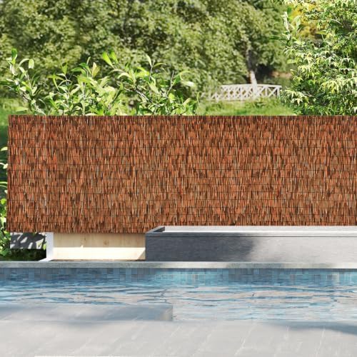 Brown 2 Pack 4FT X16.4FT Reed Fencing Roll Bamboo Privacy Screen by SHYDZYYC