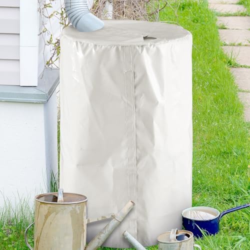 2 Piece 55 Gallon Drum Cover 24 x 36 Inch 55 Gallon Water Barrel Covers Outdoor Waterproof Rain Snow Water Storage Bucket Lid Protective Hook/loop Closure Anti Dust - Image 3