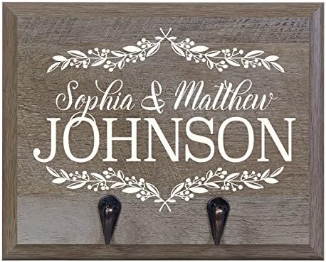 Rooms Organized Personalized Re-Engineered Family Name Barn Wood Decor Wall Mounted Coat Hat and Dog Leash Rack Storage with 2 Metal Hooks 10" w x 8" h 4.25" deep by LifeSongMilestones