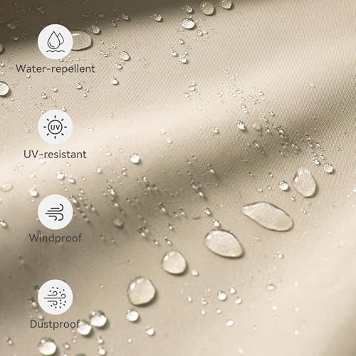 Patio Umbrella Cover Outdoor Offset Cantilever Umbrella Covers, Beige - Image 5