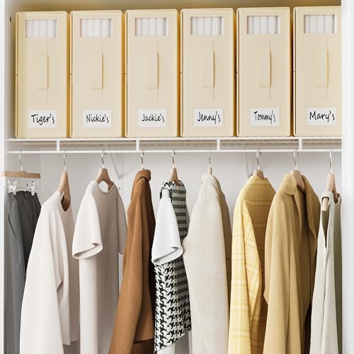 SheetCube Bed Sheet Organizers and Storage 8 Pack, Foldable Linen Closet Organizer with Window and Label, Bedding Folder Storage Box Container for Blanket, Duvet Cover Set, Bed Sheet Set - Beige - Image 6