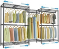 VIPEK X3 Basic Expandable Closet System, Heavy Duty Freestanding Open Wardrobe with Long Hanging Area, 5 Hanging Rods & 6 Adjustable Shelves, Fits 5.10 to 8.8 FT, Black by VIPEK