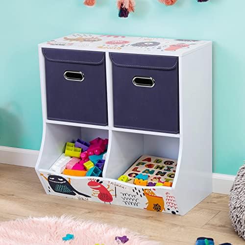 Closet Organizers Fabric Storage Bins With Lids Collapsible Cube Storage Organizer Basket With Handles,Storage Boxes for Clothes Storage,Office,Laundry,Shelves,6 Pack,（Navy Blue） - Image 5