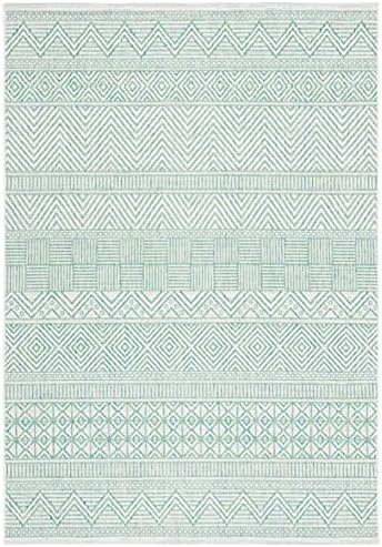 SAFAVIEH Washable Rug Outdoor Courtyard Collection - 5'3" x 7'7", Beige & Green, Non-Shedding & Easy Cleaning, Ideal for Patio, Backyard, Mudroom (CY8196-55712) - Image 2