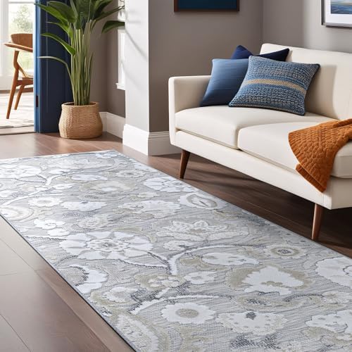 Luul Home Floral Indoor Outdoor Runner Rugs 2x7 Entryway Rug, Kitchen, Hallway Rug Washable Stain Resistant Outside Carpet Beige 2 x 7 by Unknown