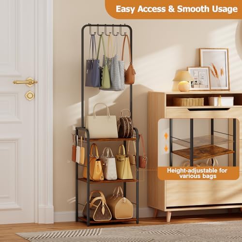 Floor-Standing Purse Organizer for Closet, Tall Handbag Storage Rack - Image 6