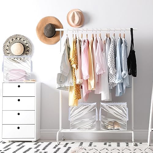 Windyun 8 Pcs Clear Zippered Organizers 12''x12''x12'' Moving Bags with Reinforced Handles Heavy Duty Storage Cube Tote Storage Bags Bins for Clothes Moving Supplies Linens Shoes Closet Organizer - Image 4