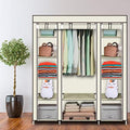 Knocbel Portable Closets Freestanding Closet Organzier Clothes Garment Rack Dustproof & Waterproof Fabric Cover with Storage Shelves & 1 Hanging Rod, 58" W x 17" D x 68.9" H Beige by Knocbel