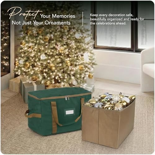 Covermates Adjustable Ornament Storage Bag, 19.25"W x 13"D x 12.5"H, Green - Image 2