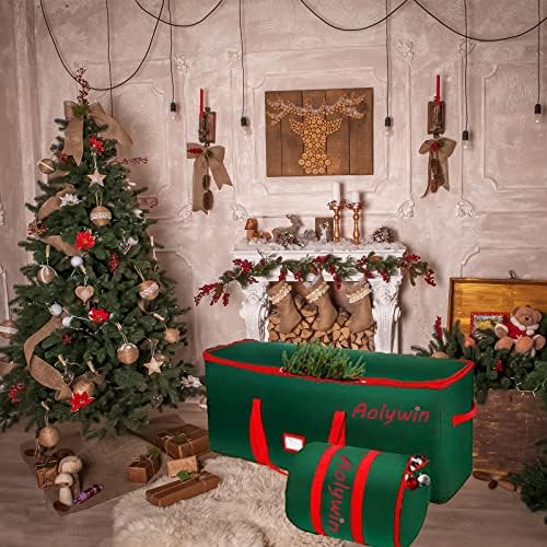 2Pcs Christmas Tree Storage Bag Set,Heavy Duty Tree Bag Fit Up to 7.5 ft Artificial Disassembled Trees with Durable Handles,Waterproof Tear-proof Xmas Tree and Ornaments Storage Bag - Image 4