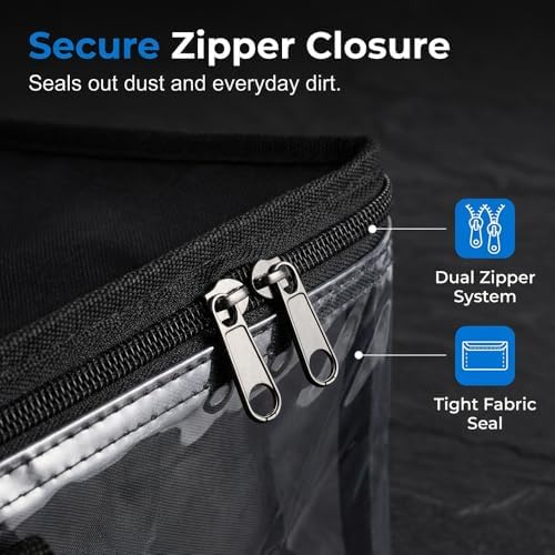 Large Capacity Waterproof Organizer Bag with Handles, 2026 New Large Moving Bags, Storage Bags for Space Saving, Clear Storage Bins with Lids for Clothes, Bedroom, Moving (4, Black) - Image 3
